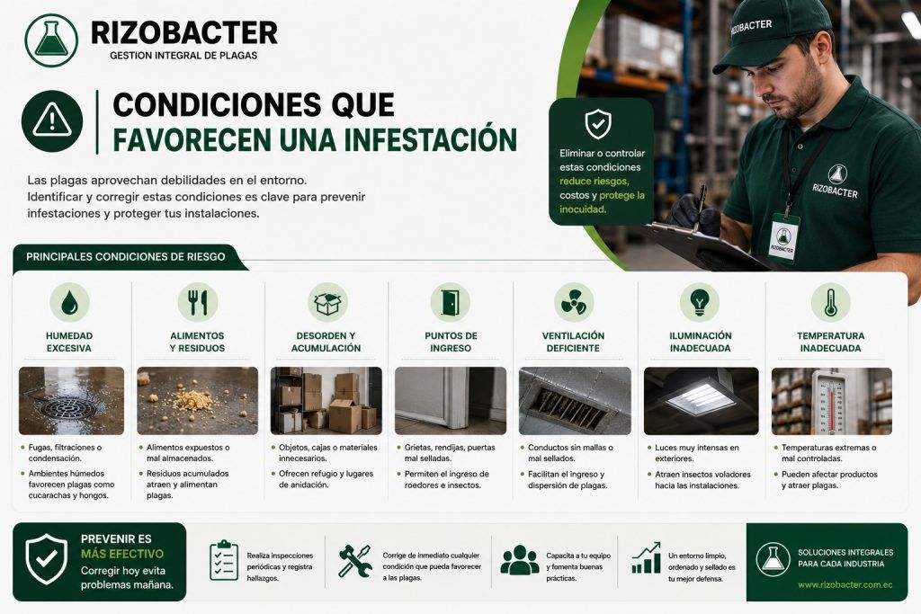 Condiciones que favorecen una infestación