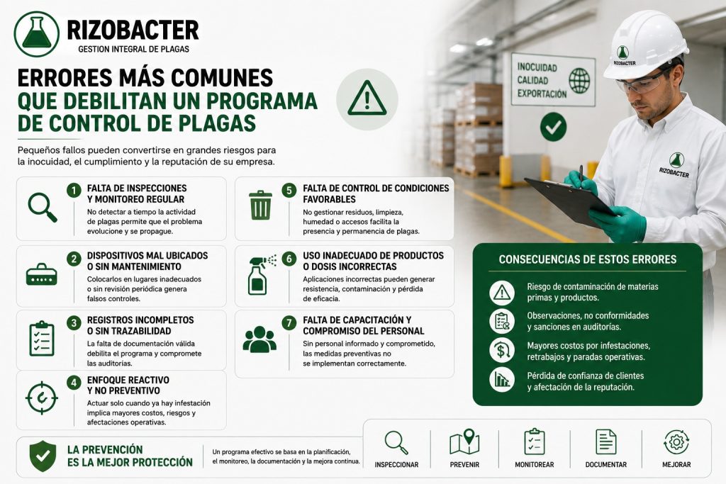 Errores más comunes que debilitan un programa de control de plagas