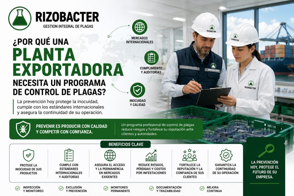Por qué una planta exportadora necesita un programa de control de plagas