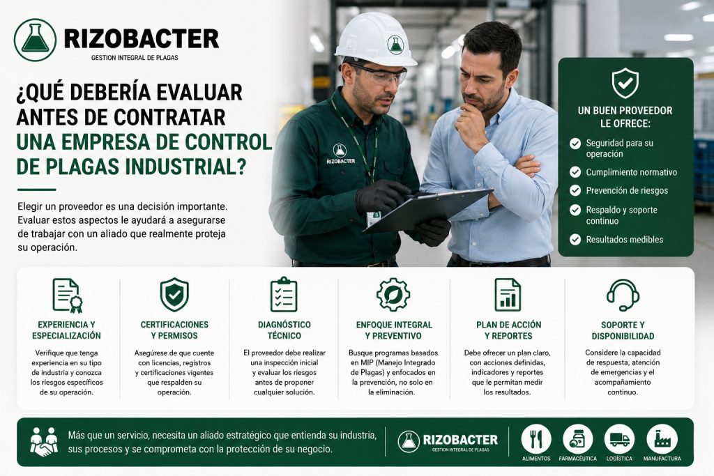 Qué debería evaluar antes de contratar una empresa de control de plagas industrial